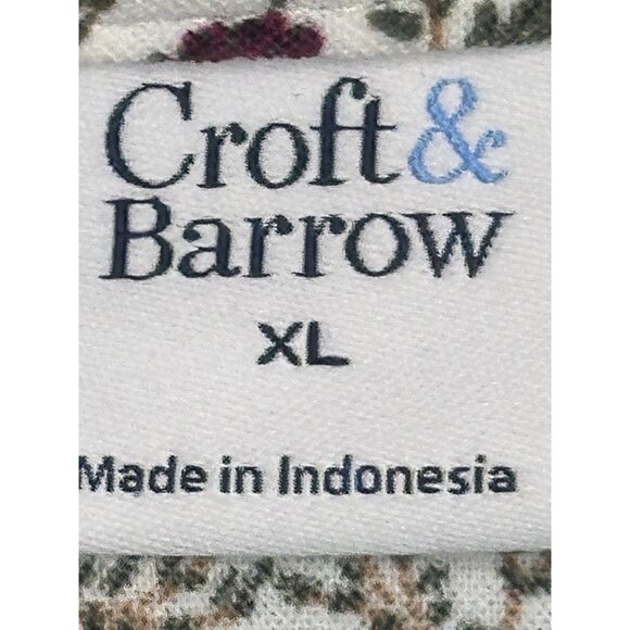 Croft Barrow Womens Hinge Ditsy Floral Button Down V Neck Blouse Long Sleeve XL - Picture 7 of 10